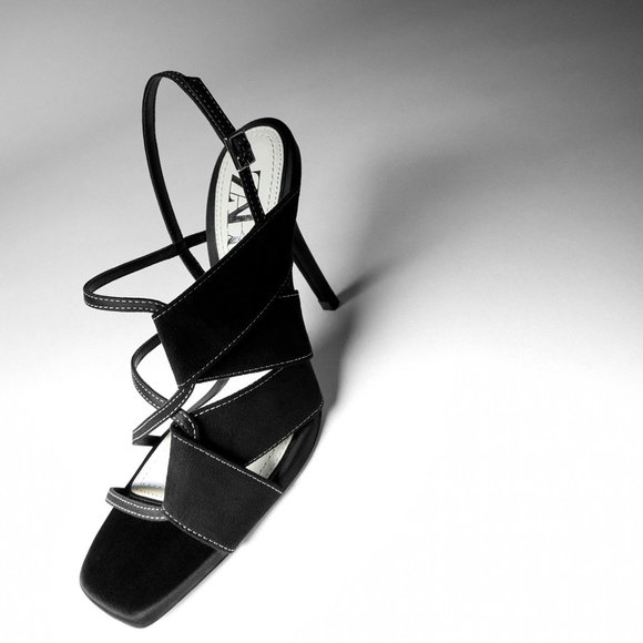 Zara Asymmetric Strappy High-heel Sandals - Picture 6 of 11